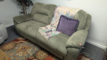 Green Fabric Recliner Sofa