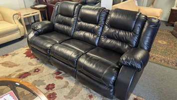 Black leather sofa recliner